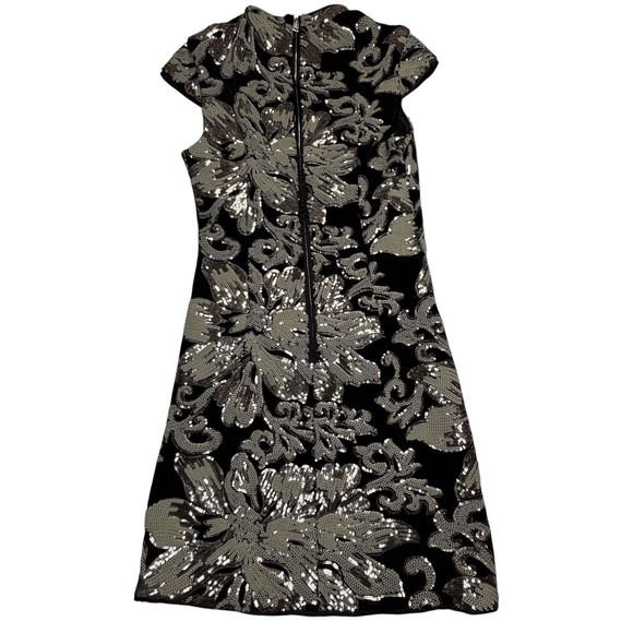 guess black and gold sequin dress Gold Sequined Printed Cap Sleeve V Neck Short Sheath Cocktail Dress – Solo  Stylez